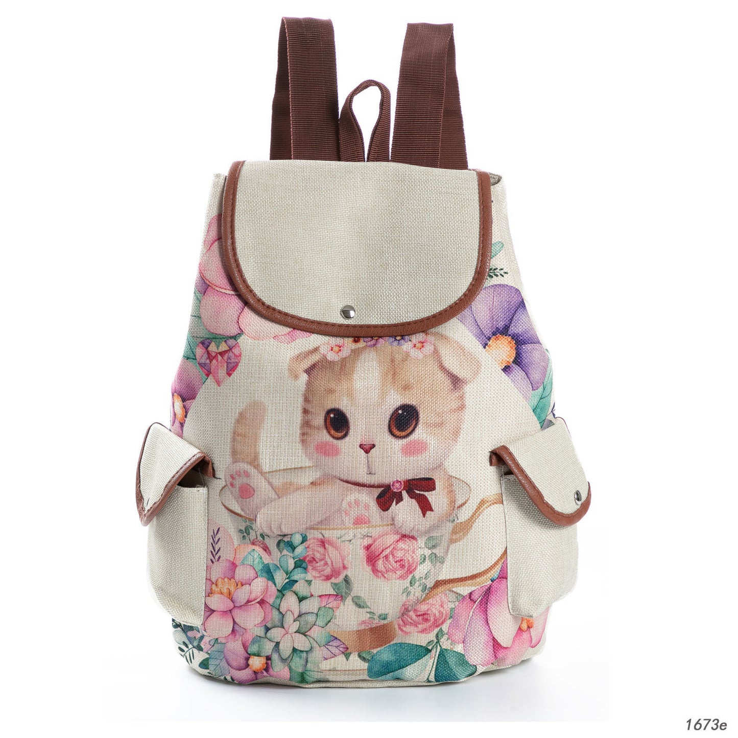 Retro Cute Cat Drawstring Backpack