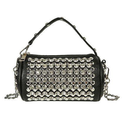 Women's Diamond-studded Small Cylinder Handbags