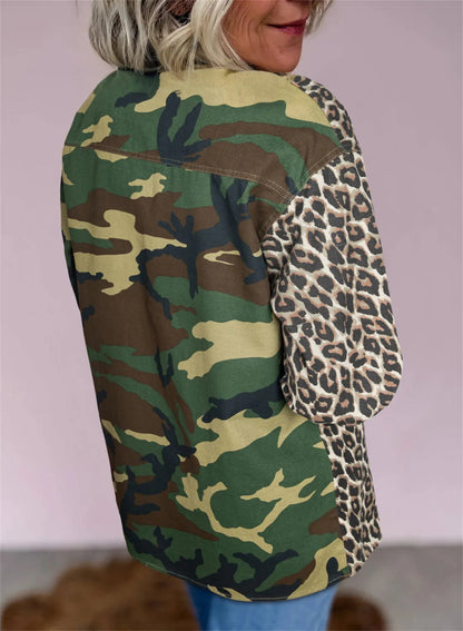 Brown Leopard Camo Oversize Shacket