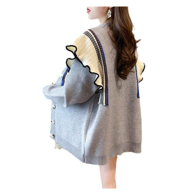 Fashion Lace Stitching Sweater