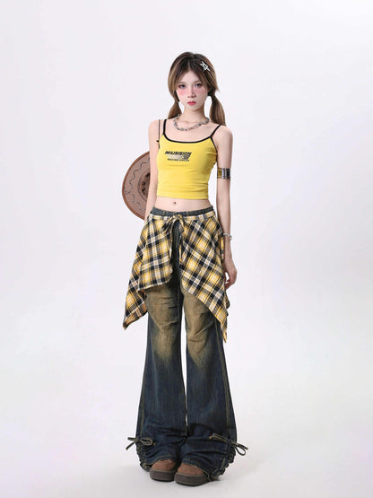 Skirt Swing Outside Casual Bootcut Pants