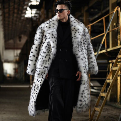Men's Fox Fur Long Coat