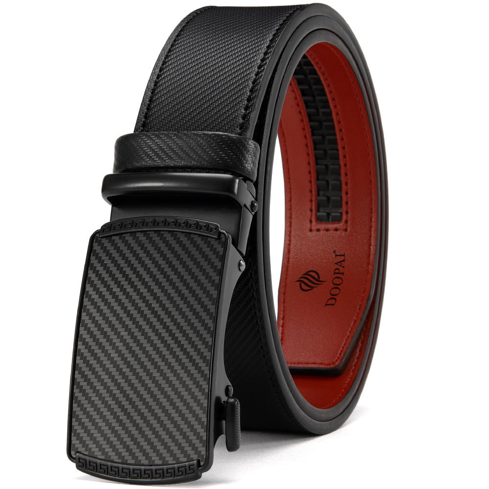 Alloy Automatic Buckle Leather Belt