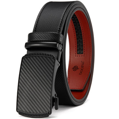 Alloy Automatic Buckle Leather Belt