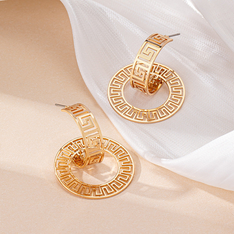 Geometric Loop Collar Earrings Ring Bracelet