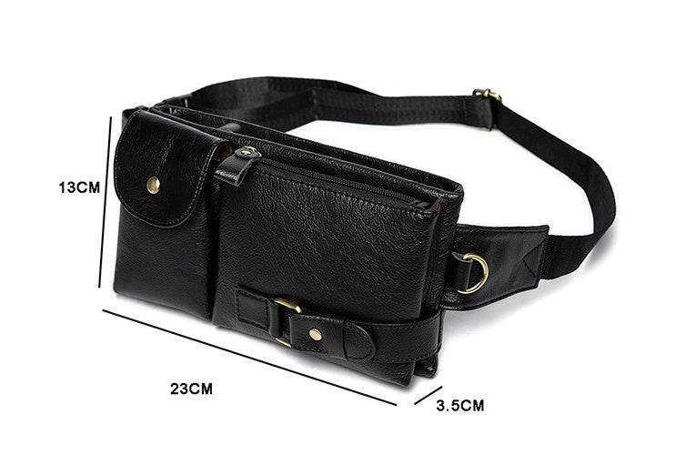 Men's Waist Leather Crossbody Bag