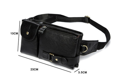 Men's Waist Leather Crossbody Bag