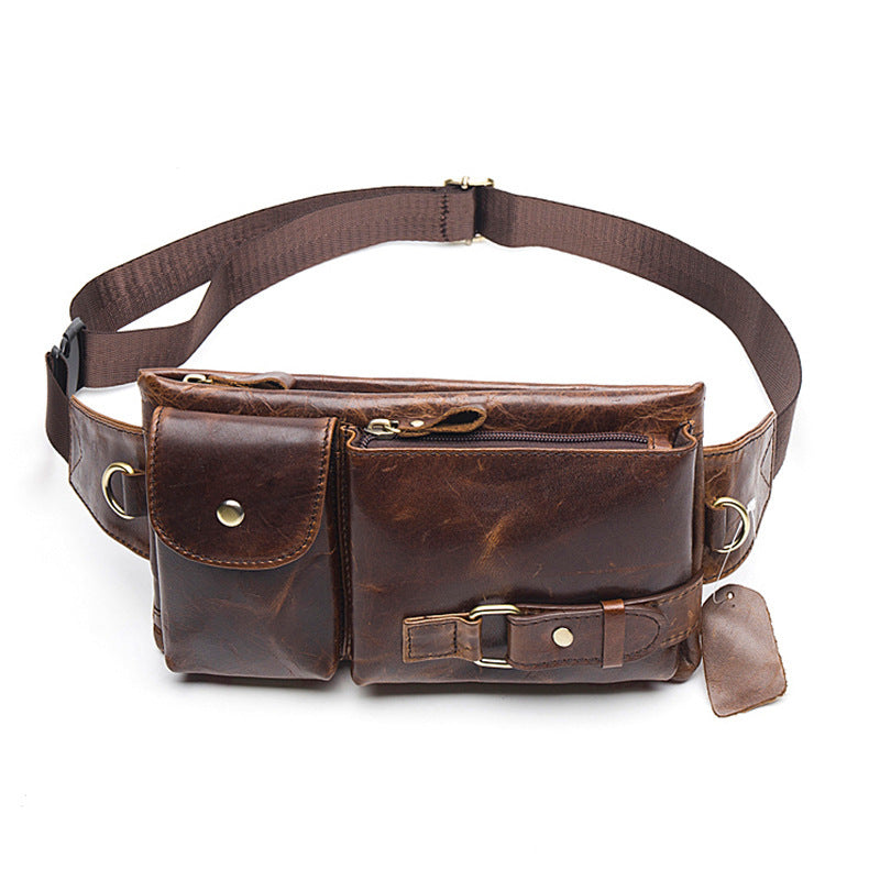 Men's Waist Leather Crossbody Bag