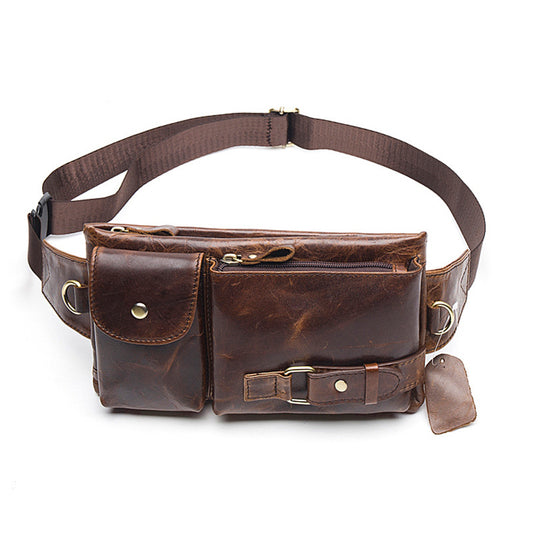 Men's Waist Leather Crossbody Bag