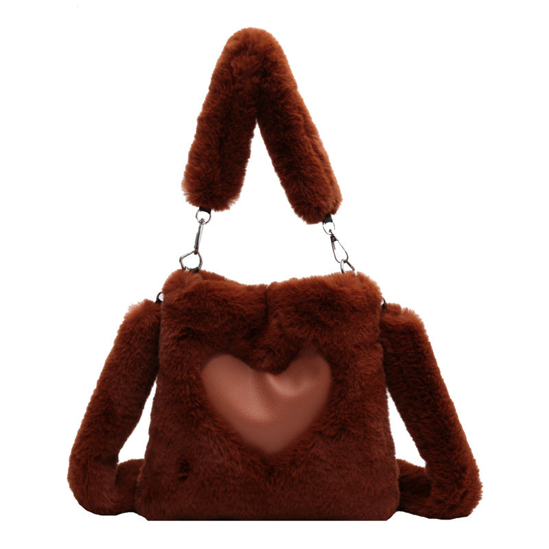 Love Winter Plush Shoulder Bags