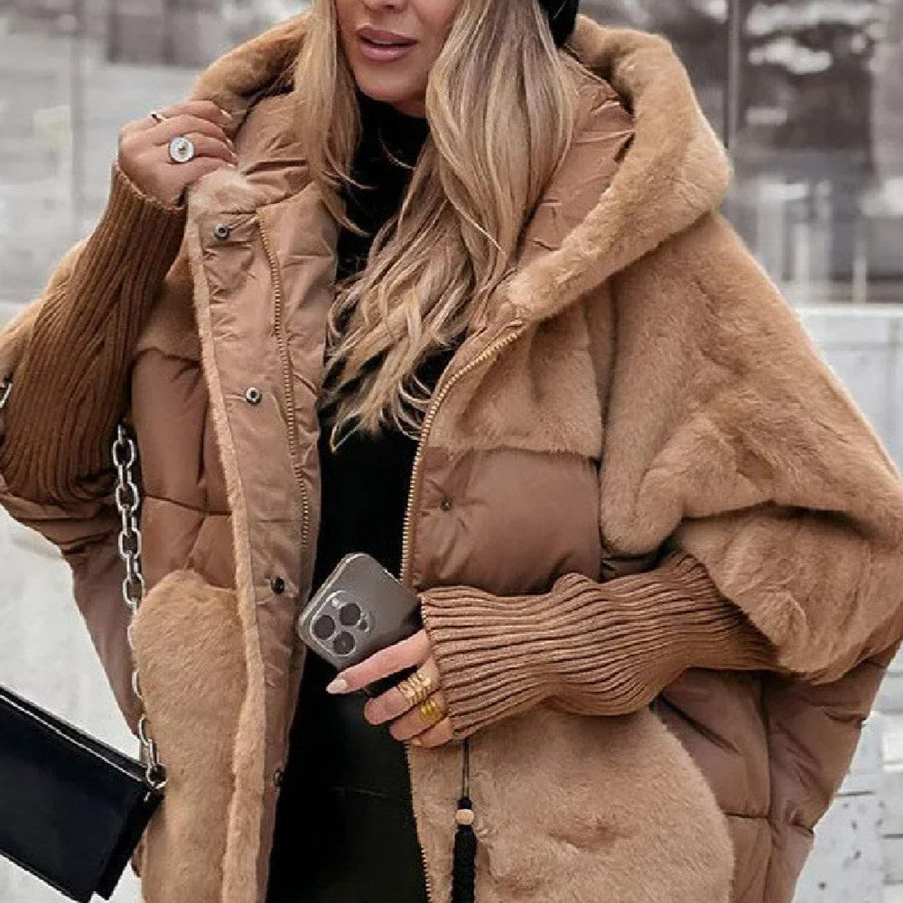 Women's Loose Coat Faux Fur Patchwork Winter Coat