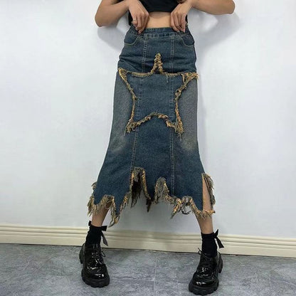 American-style Retro High Waist Irregular Skirt