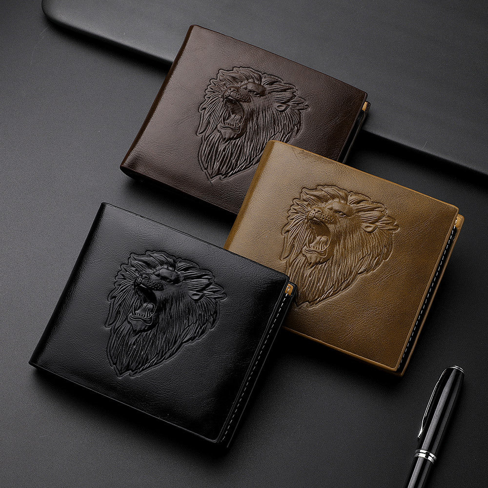 Men's Lion Embossed Wallet