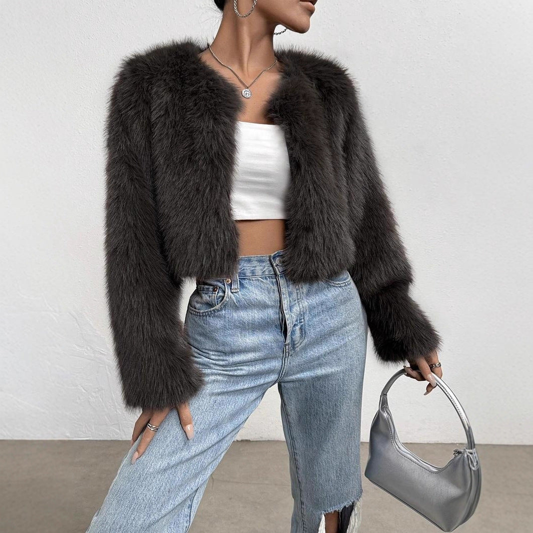 Thickened Warm Long-sleeved Fur Coat
