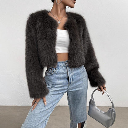 Thickened Warm Long-sleeved Fur Coat