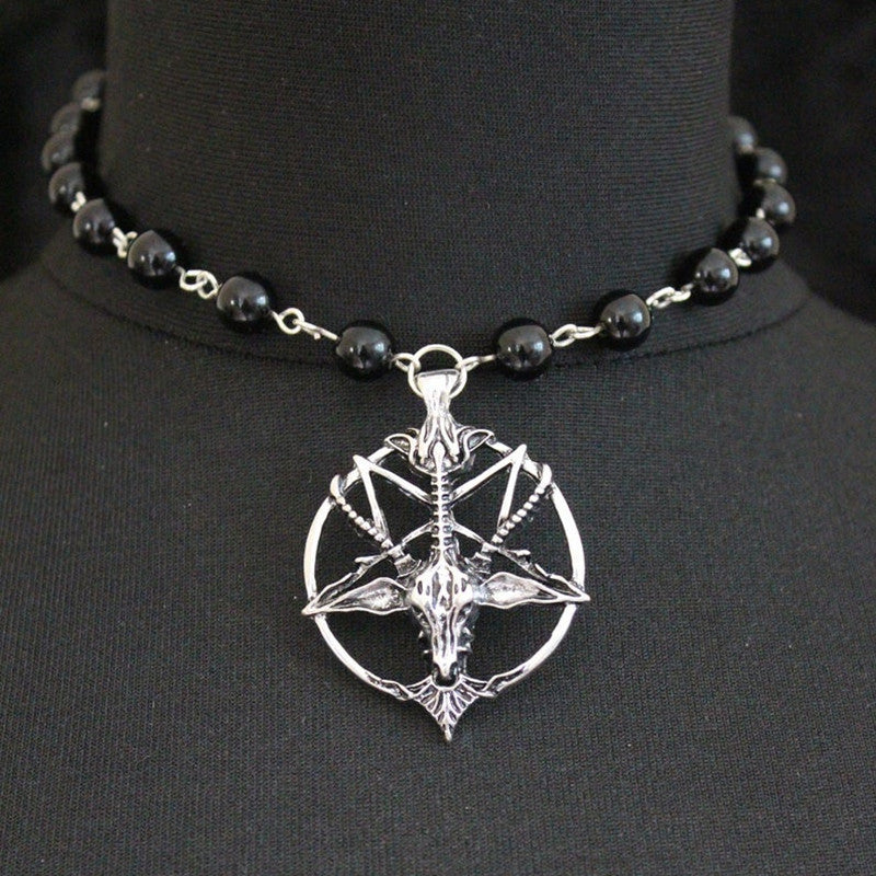 Vintage Literary Skull Alloy Necklace