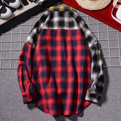 Colorblock Hip-Hop Lightweight Shirt Jacket