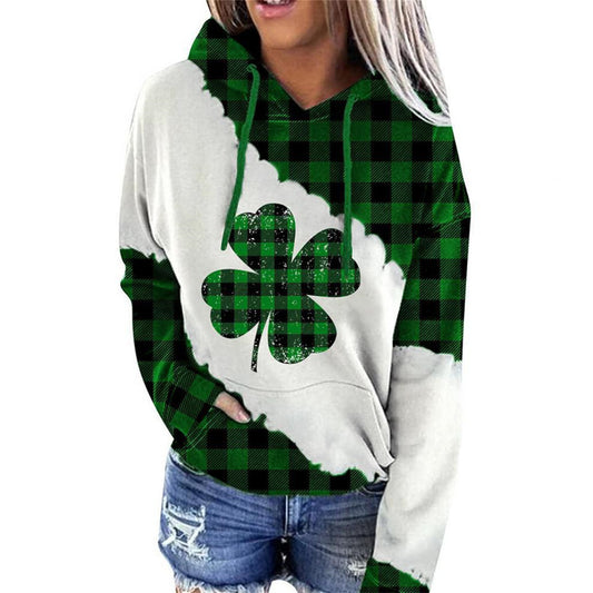 Women Lucky Clover Print Sweatshirts