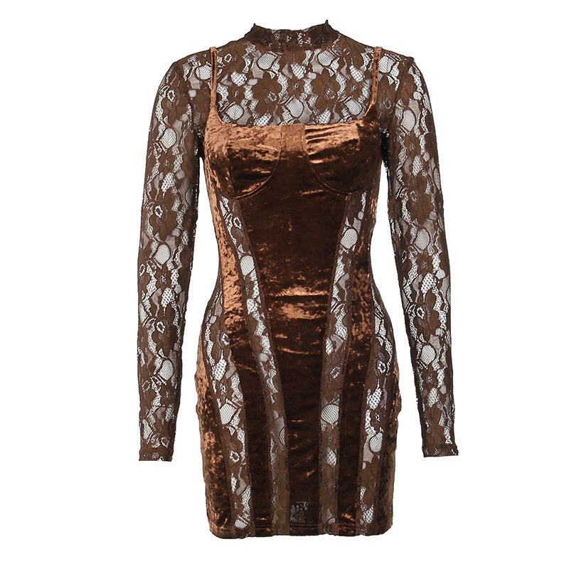 Diamondmax Velvet Winter Dress
