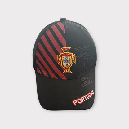 Vintage Portugal National Soccer Football Team Cap Embroidered Black FIFA World Cup Style
