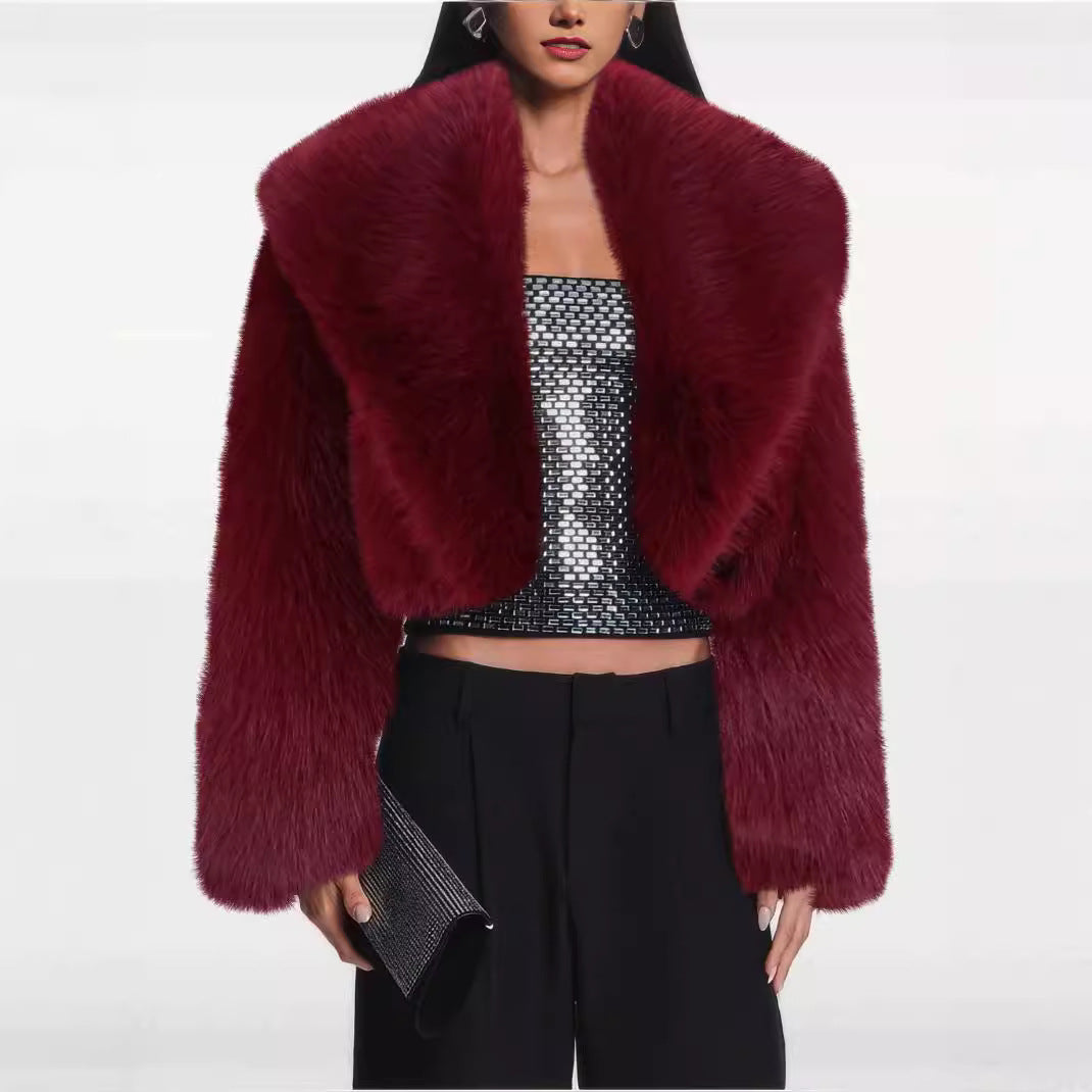 Women's Fur Long Sleeve Coat