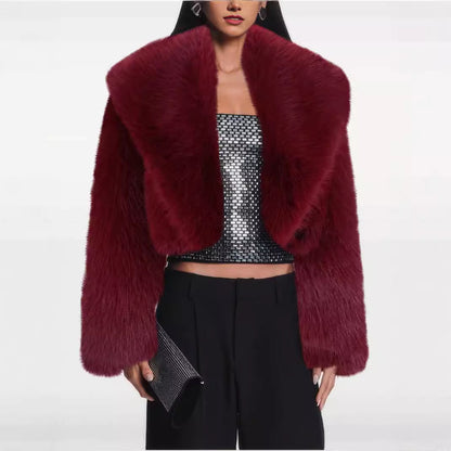 Women's Fur Long Sleeve Coat