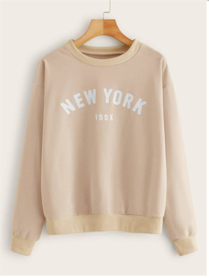 Vintage Letter Printed Women's Sweatshirt