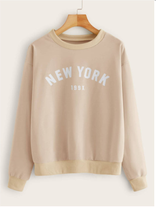 Vintage Letter Printed Women's Sweatshirt