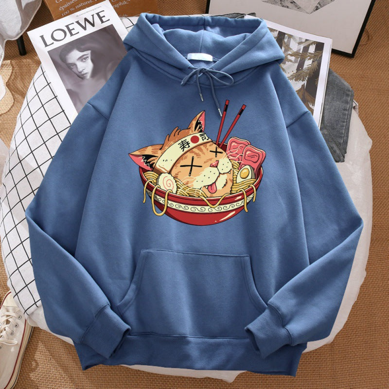Japanese Ramen Samurai Cat Hoodie