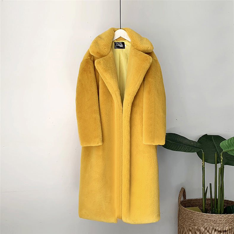 Thick long fur coat