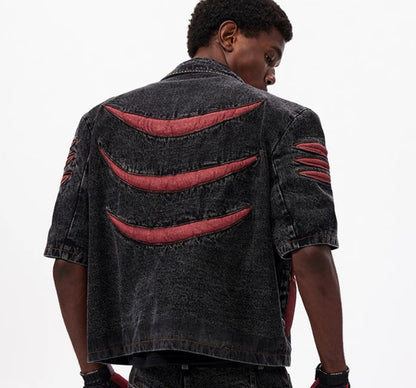 Stereo Patchwork Denim Jacket