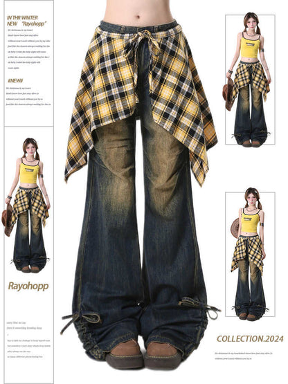 Skirt Swing Outside Casual Bootcut Pants
