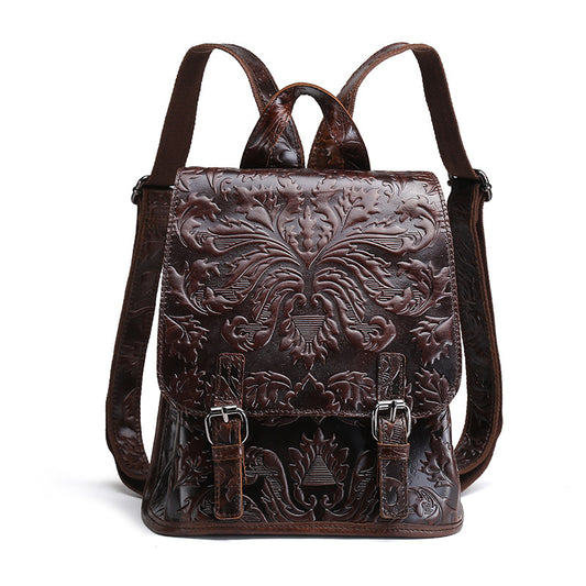Embossed vintage backpack