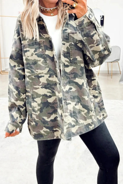 Camo Chest Pockets Jacket