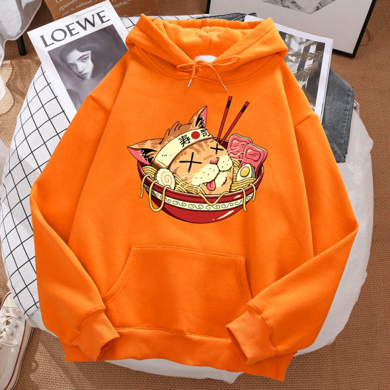 Japanese Ramen Samurai Cat Hoodie