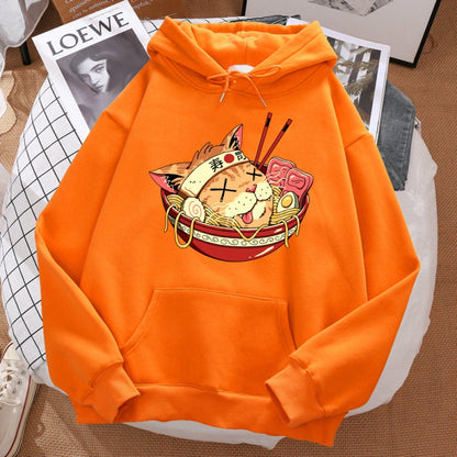 Japanese Ramen Samurai Cat Hoodie