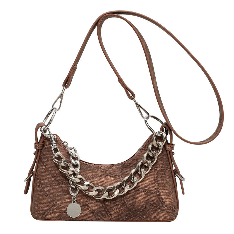 Denim Underarm Chain Bag