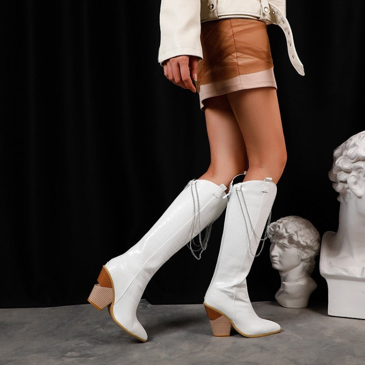 Metal Chain Chunky Boots