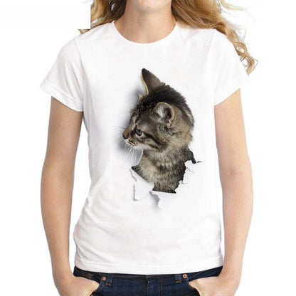 Cat-Print T-Shirt