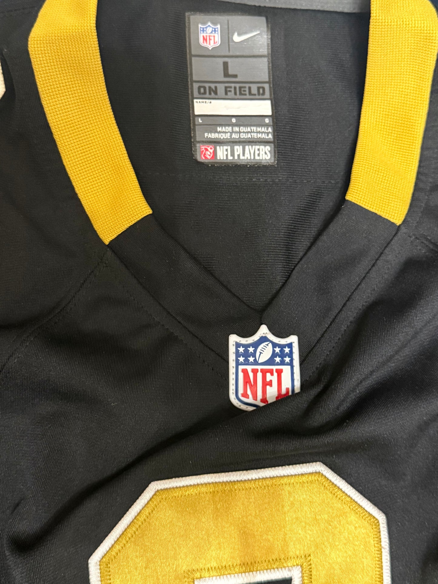 Nike NFL On Field New Orleans Saints Drew Brees #9 Black Jersey Size L