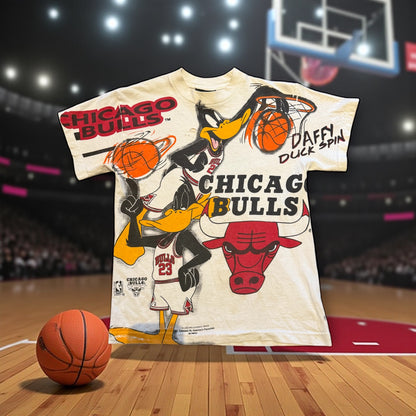 Vintage 1993 Chicago Bulls Daffy Duck Warner Bros NBA Changes Tee Jordan Rare