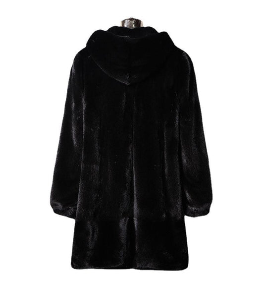 Fur Hooded Casual Coat