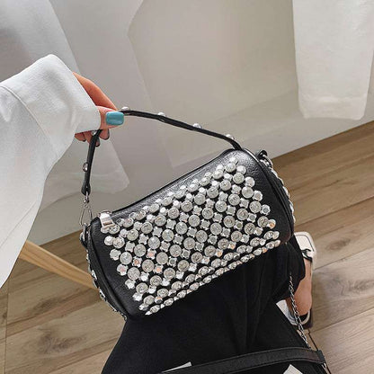 Women's Diamond-studded Small Cylinder Handbags