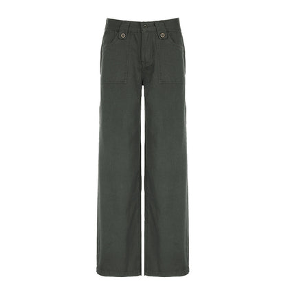Army Straight-leg Pants Women