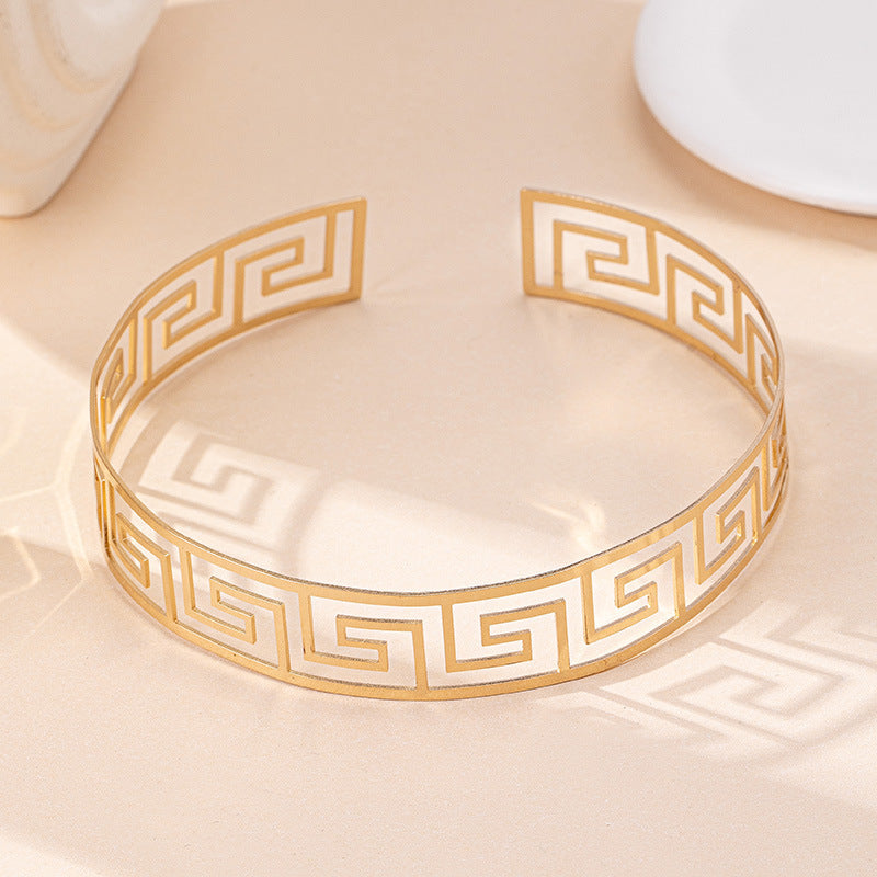 Geometric Loop Collar Earrings Ring Bracelet