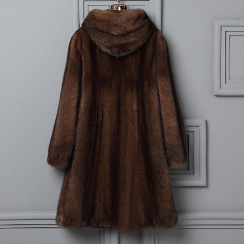Fur Hooded Casual Coat