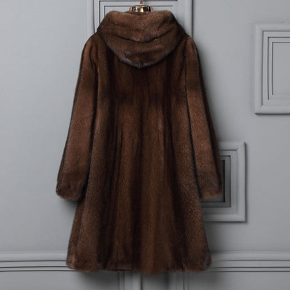 Fur Hooded Casual Coat