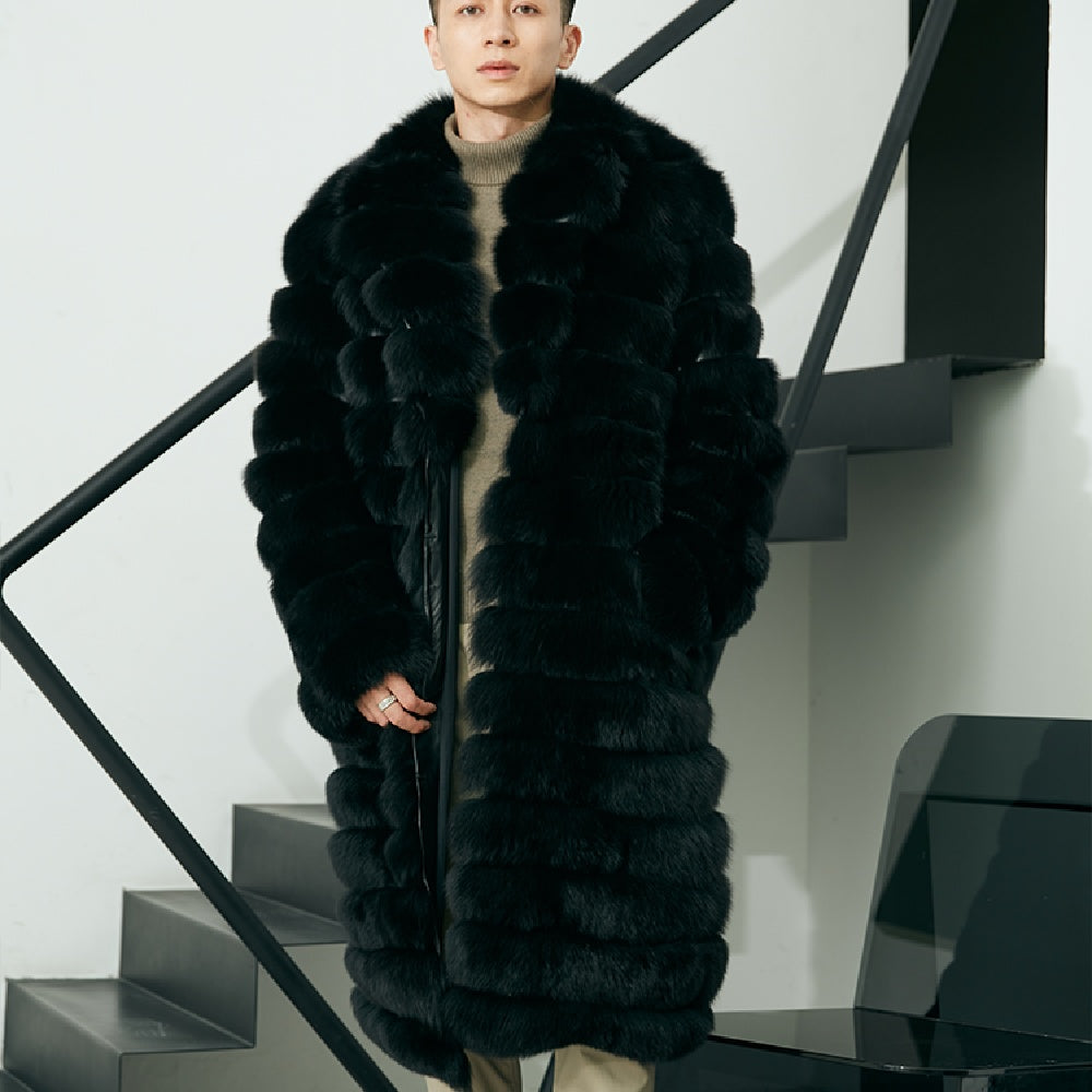 Men's Real Fur Long Coat