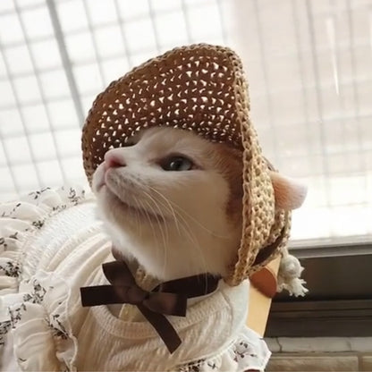 Pet Hat Lace Sun Protection