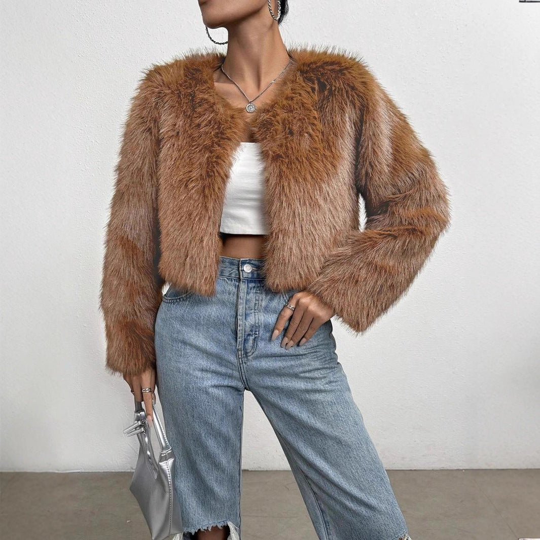 Thickened Warm Long-sleeved Fur Coat